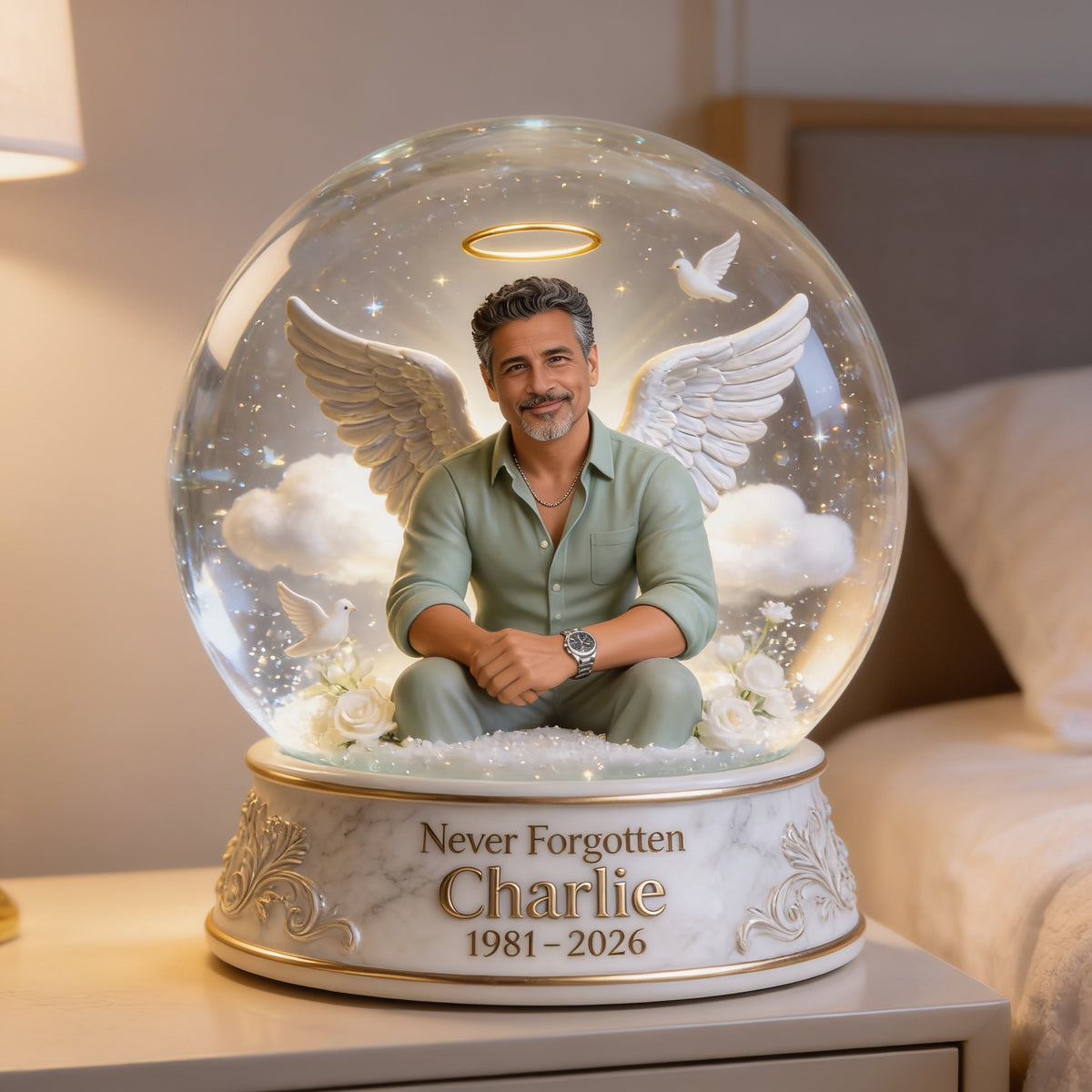 Personalisierte Gedenktafel für einen mittelalten Latino-Mann - Trauergeschenk für Papa und Ehemann