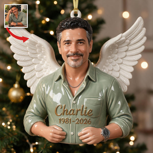 Personalisierte Weihnachts-Mittelalter Latino Mann Gedenk 3D Ornament