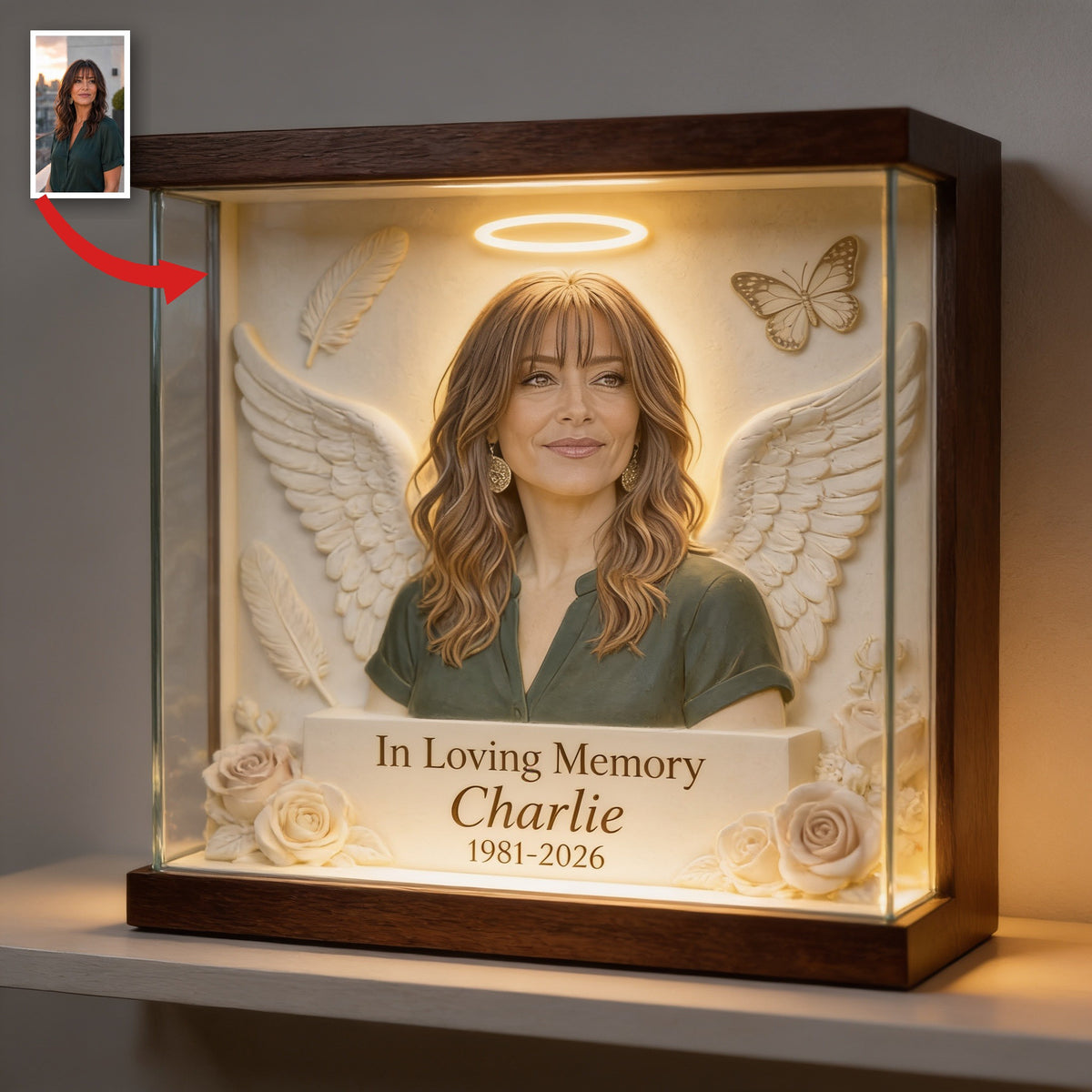 Personalisierte Gedenktafel für eine mittelalte Latina Frau - Mutter, Ehefrau, Andenken