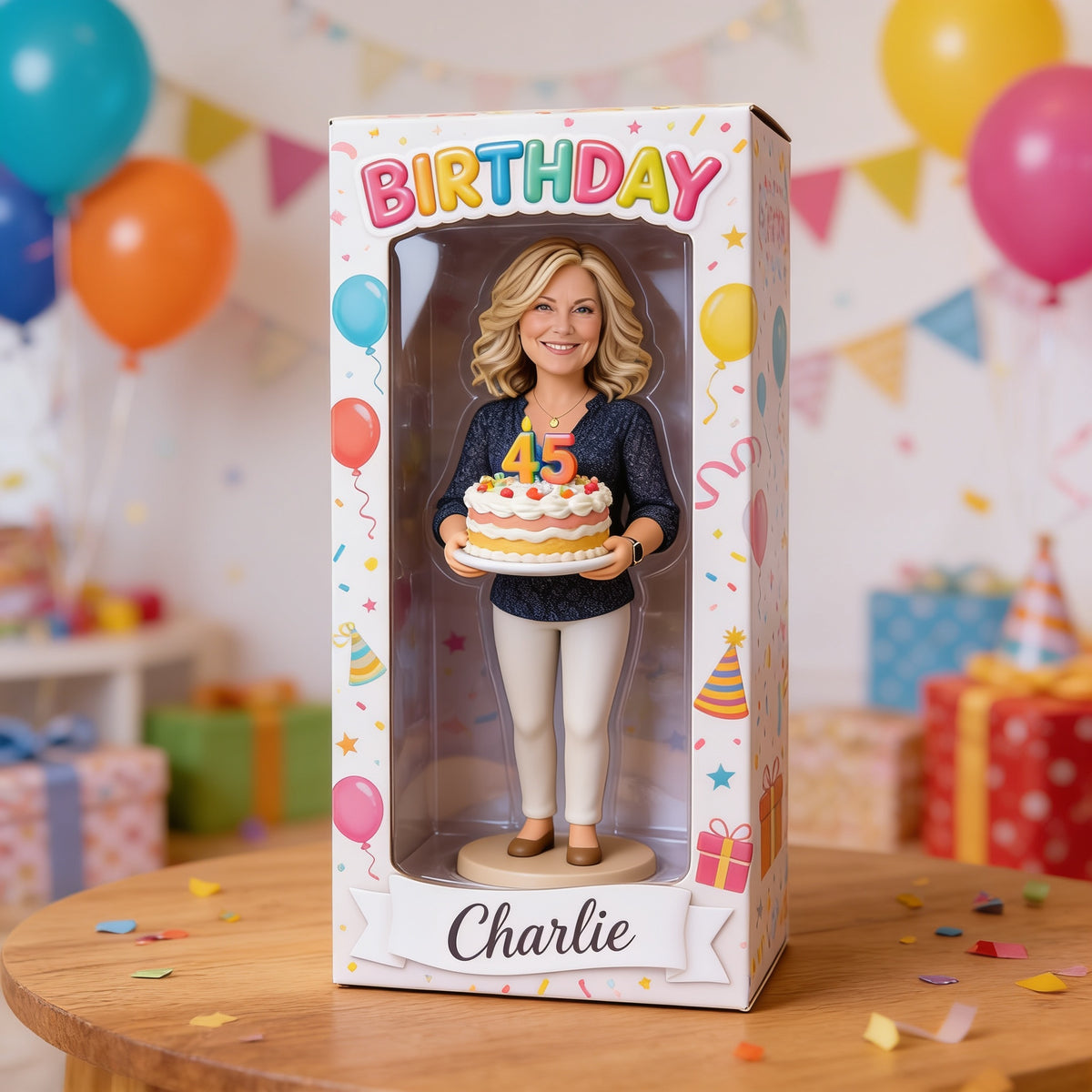 Personalized 45th Birthday Middle-Aged Woman Acrylic Display Box Gift