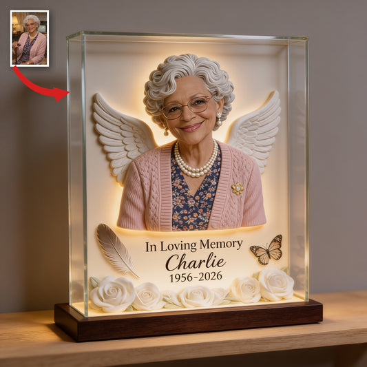 Personalisierte Gedenktafel für ältere schwarze Frau Oma aus Acryl