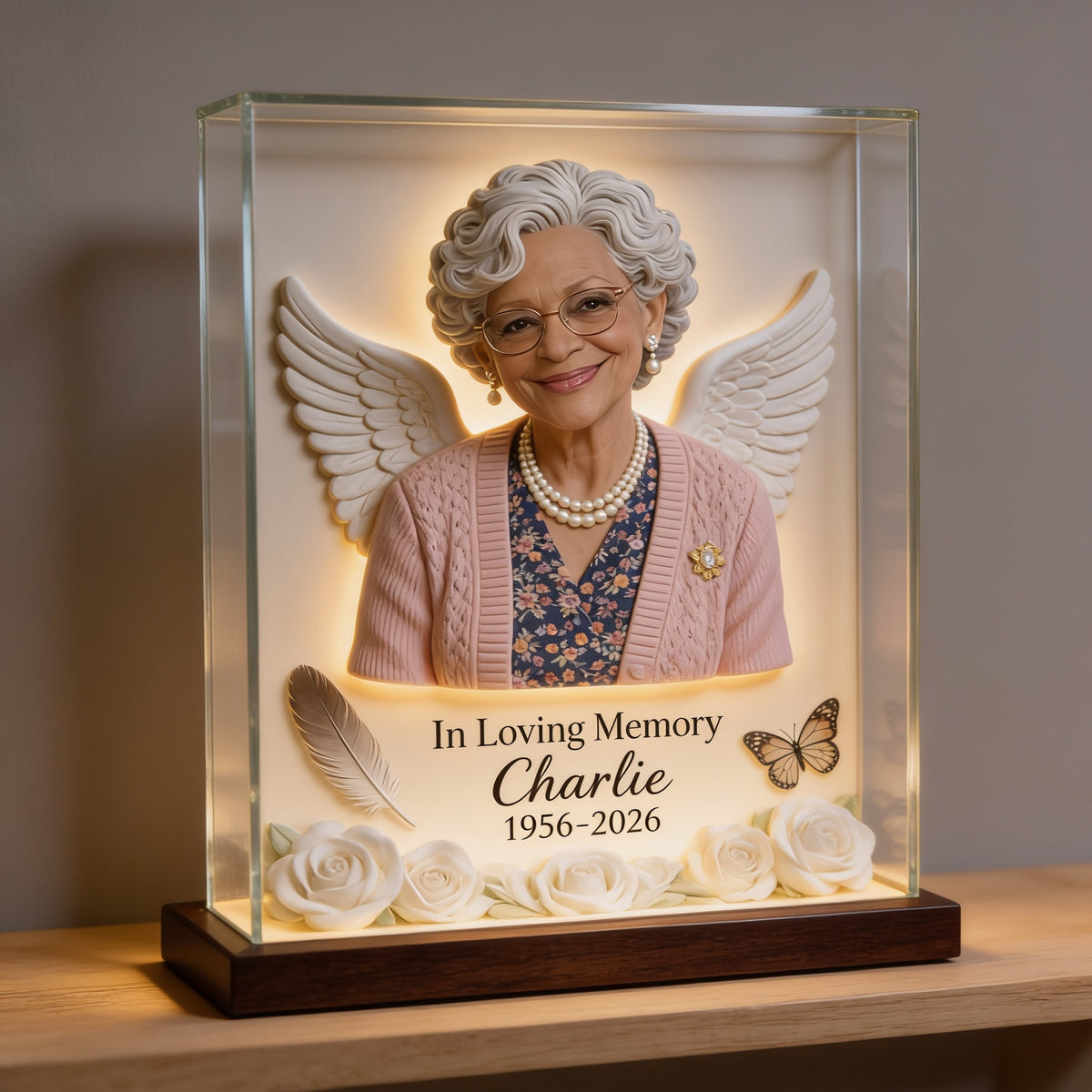 Personalized In Loving Memory Older Black Woman Grandma Acrylic Plaque Memorial Keepsake