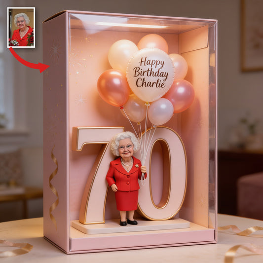 Personalisierte 70. Geburtstags Geschenkbox für ältere Frauen