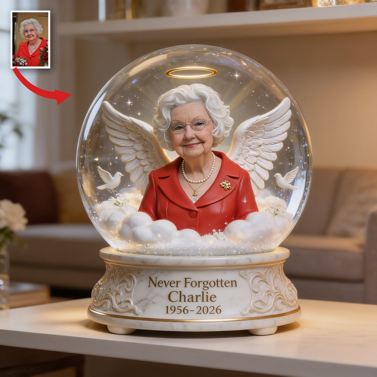Personalisierte Gedenktafel für ältere Frauen, Oma, Trauergeschenk