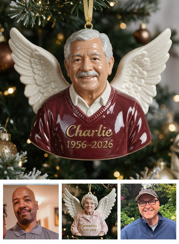 Personalized Christmas Older Latino Man Grandpa 3D Memorial Ornament Keepsake