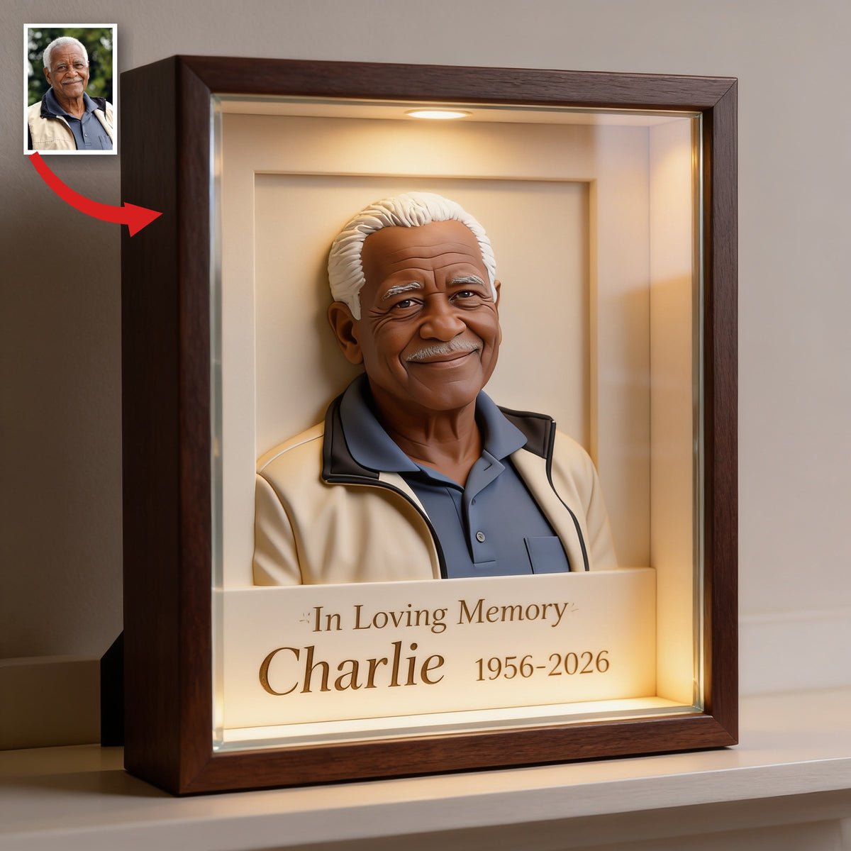 Personalisierte Gedenktafel für älteren schwarzen Mann Großvater