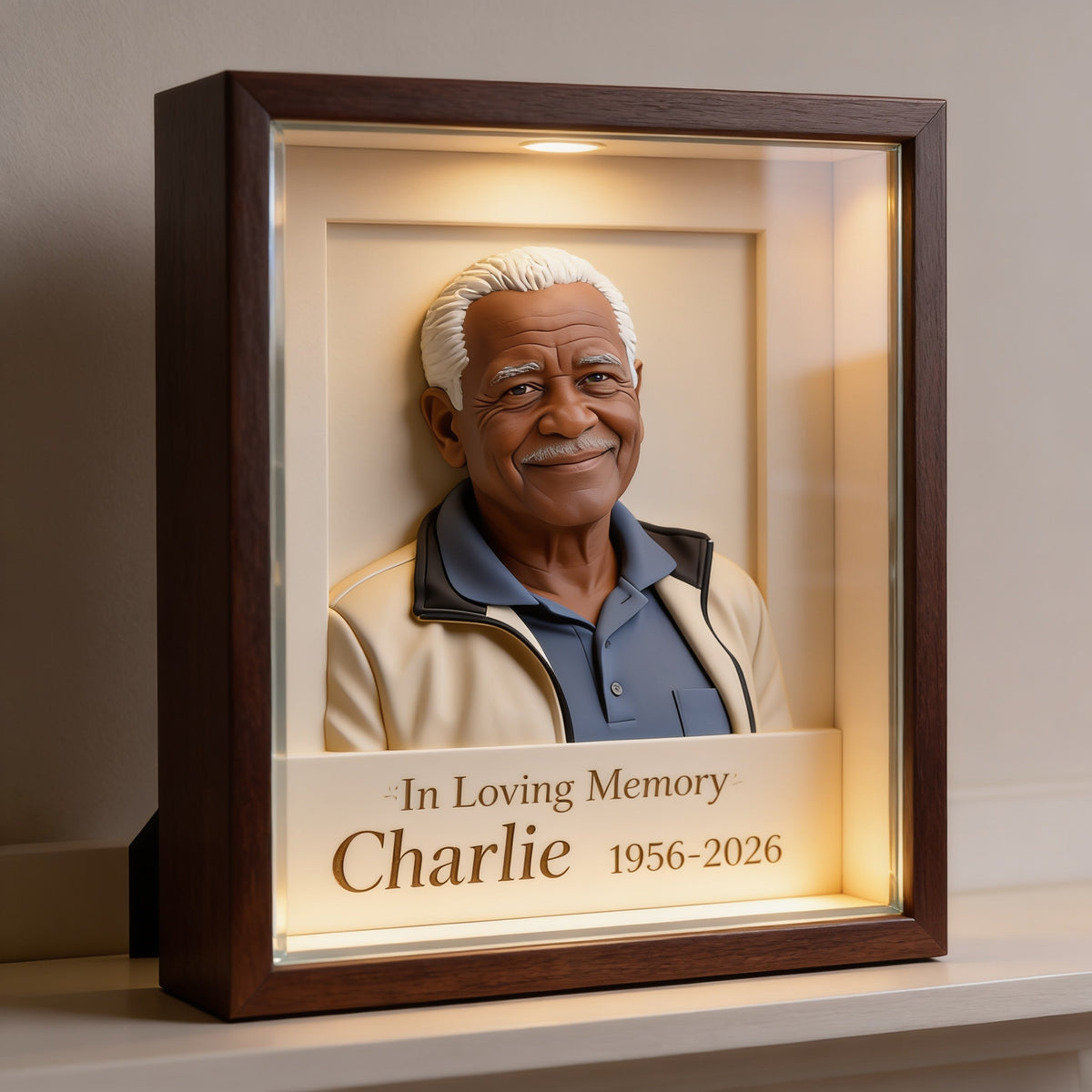 Personalisierte Gedenktafel für älteren schwarzen Mann Großvater