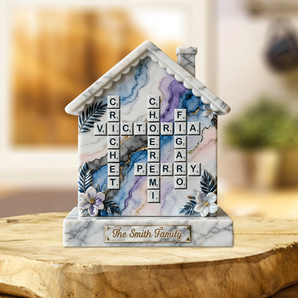 Frohe Weihnachten – Personalisierte Acrylplakette in individueller Familienform