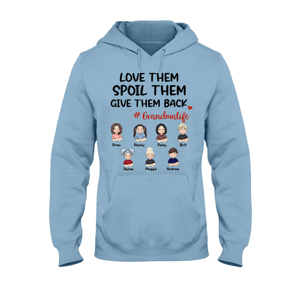 Liebe sie, verwöhne sie, gib ihnen etwas zurück – Geschenk für Oma, Mama, Opa, Papa – Personalisiertes T-Shirt und Hoodie