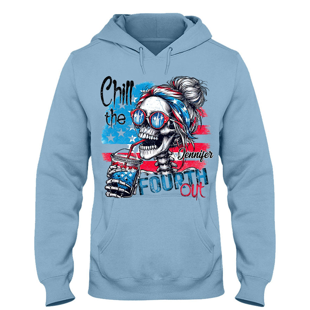 Entspannt euch am vierten Juli – personalisiertes Totenkopf-T-Shirt und Hoodie