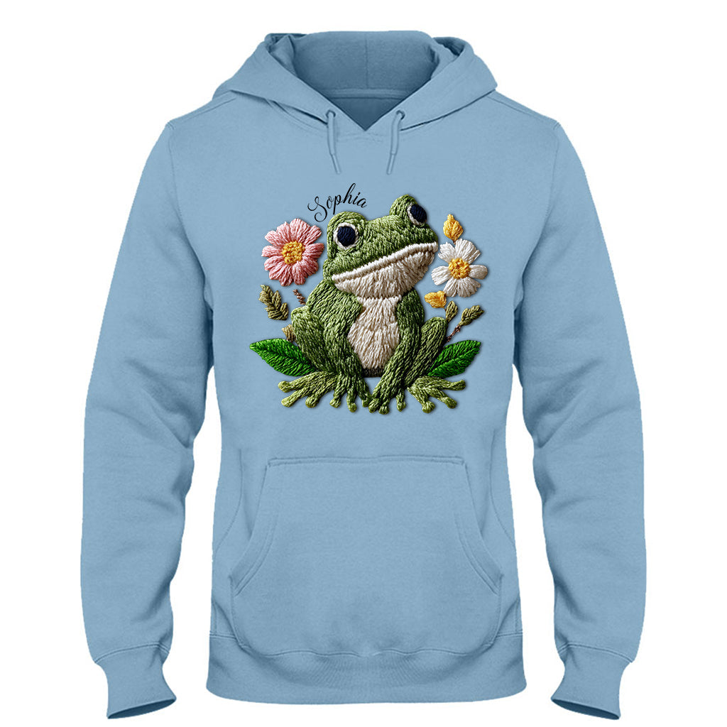 Ich liebe Frösche – personalisiertes Frosch-T-Shirt und Hoodie