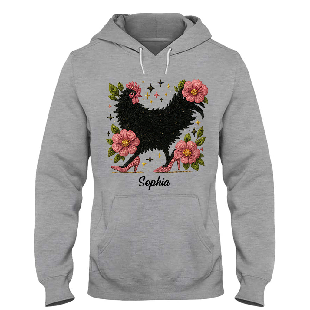 Florales Huhn – Personalisiertes Hühner-T-Shirt und Hoodie