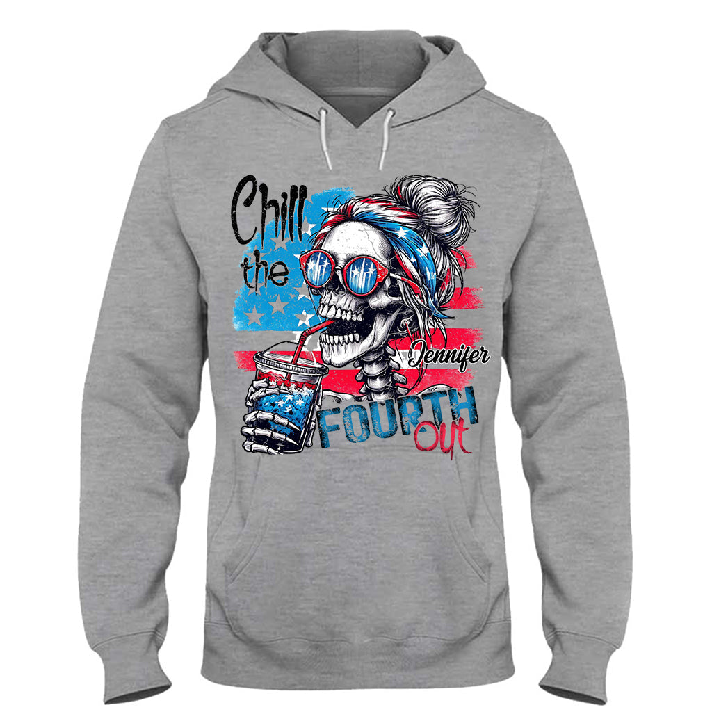 Entspannt euch am vierten Juli – personalisiertes Totenkopf-T-Shirt und Hoodie