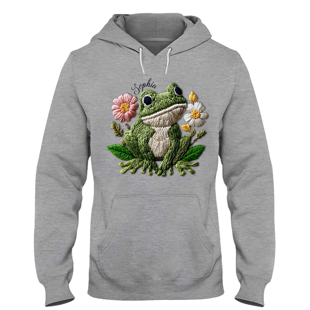 Ich liebe Frösche – personalisiertes Frosch-T-Shirt und Hoodie