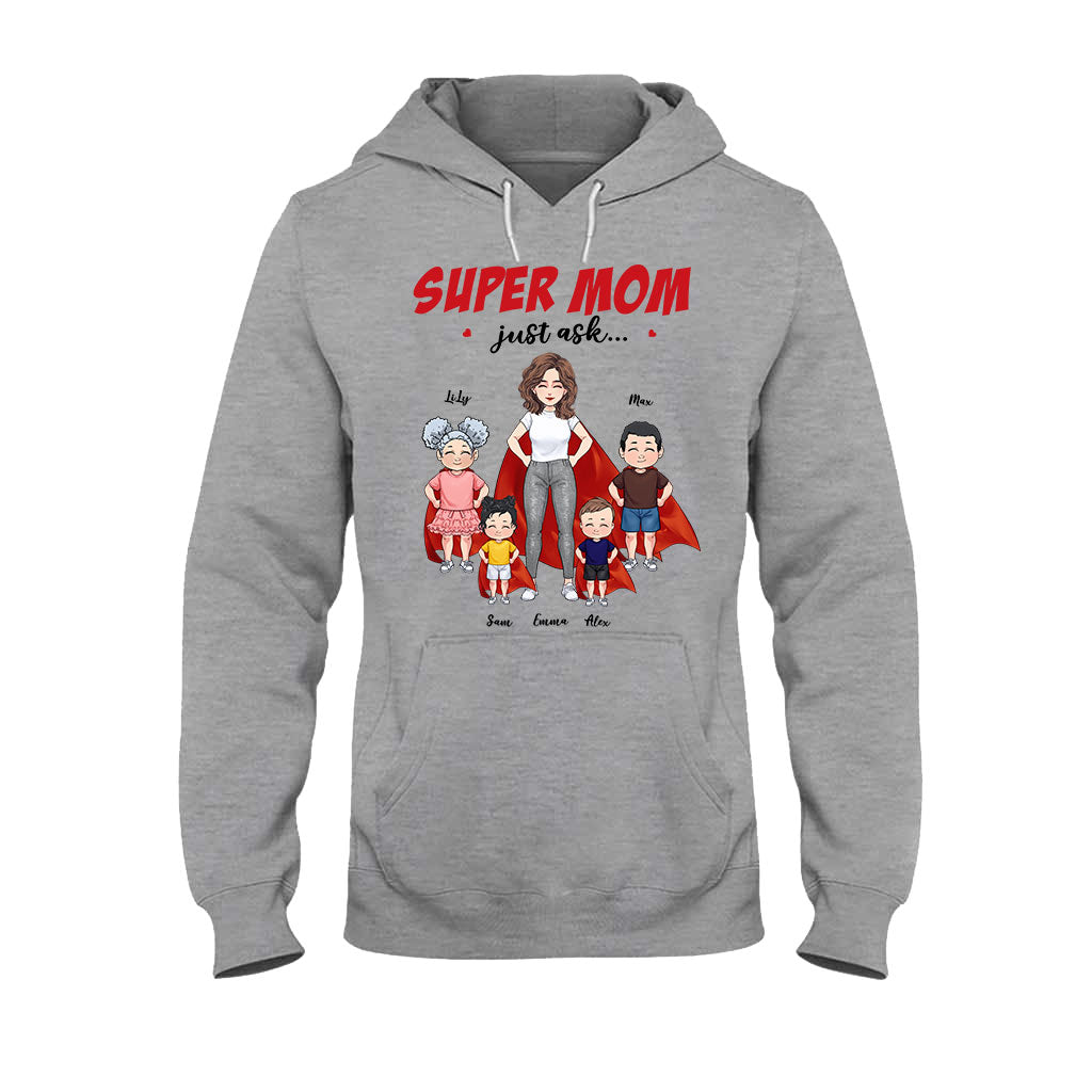 Supermama – Geschenk für Mama und Oma – Personalisiertes T-Shirt und Hoodie