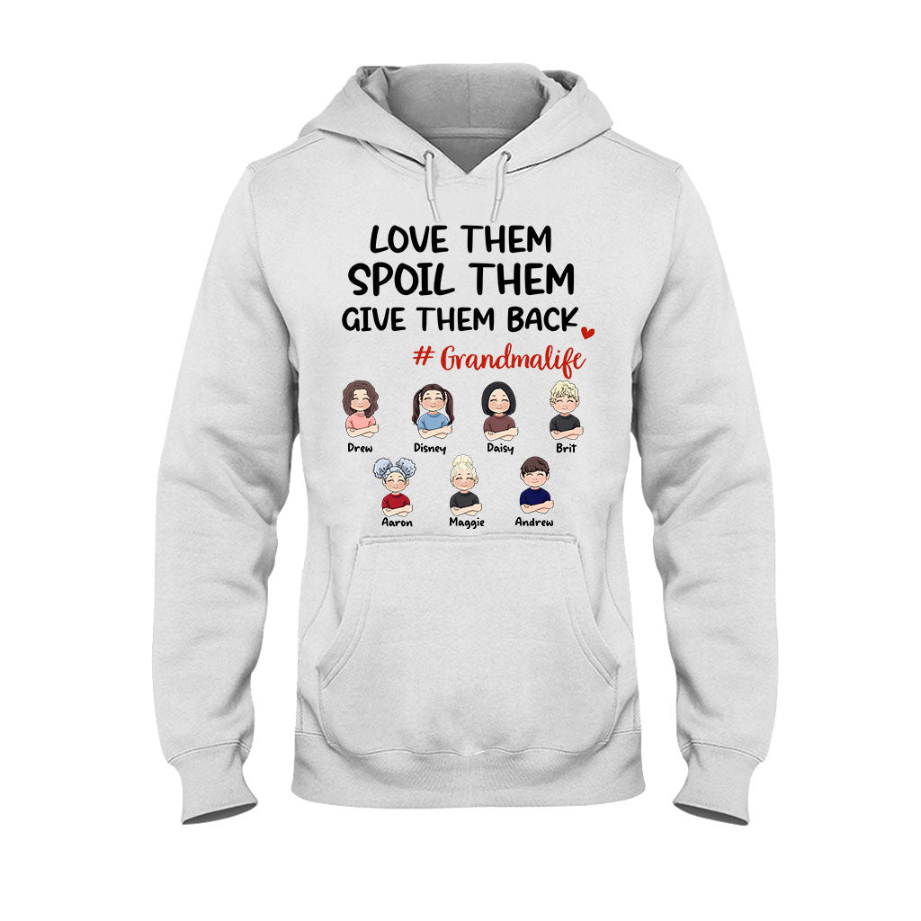 Liebe sie, verwöhne sie, gib ihnen etwas zurück – Geschenk für Oma, Mama, Opa, Papa – Personalisiertes T-Shirt und Hoodie