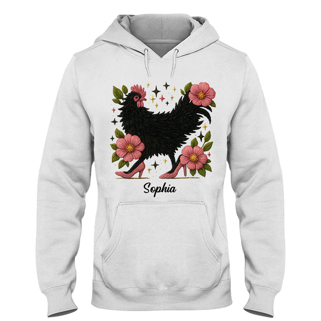 Florales Huhn – Personalisiertes Hühner-T-Shirt und Hoodie