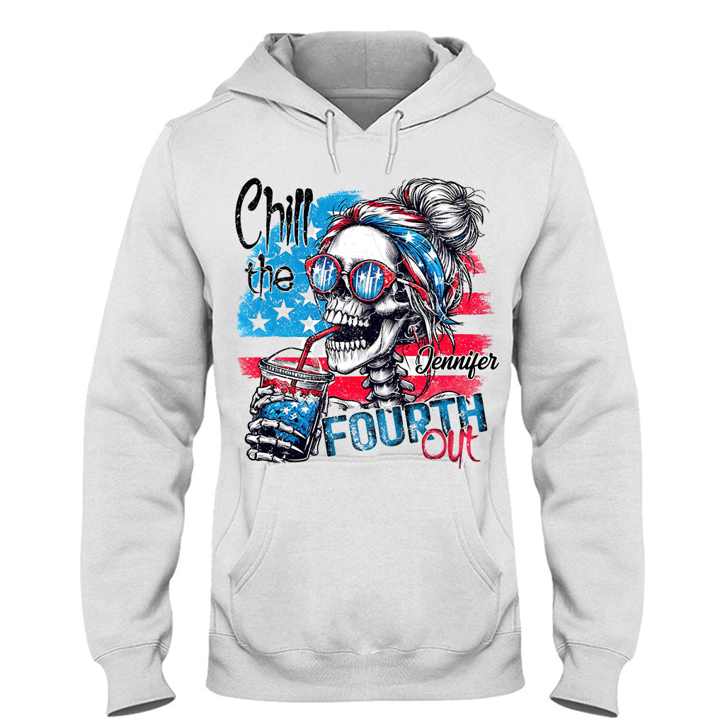Entspannt euch am vierten Juli – personalisiertes Totenkopf-T-Shirt und Hoodie