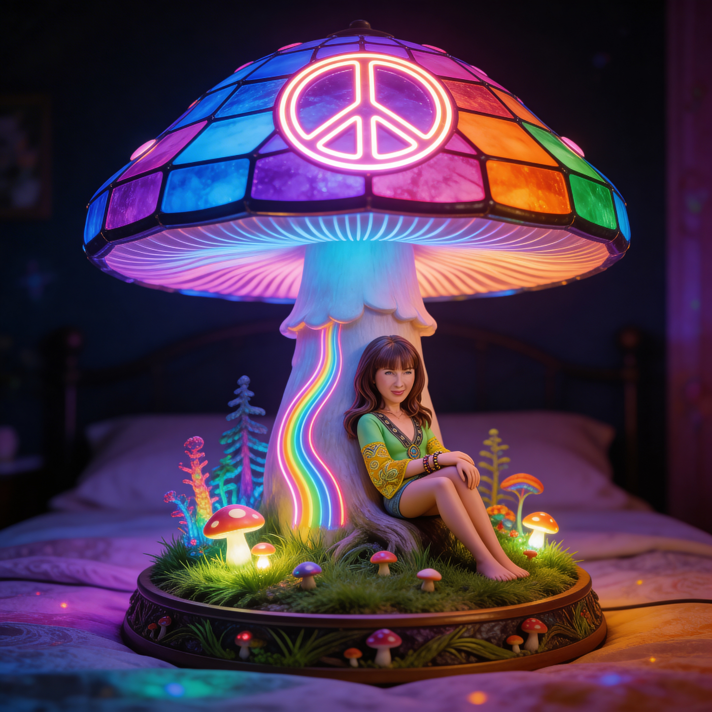 Hippie Theme, Custom From Any Image - Personalized Hippie Acrylic LED Night Light