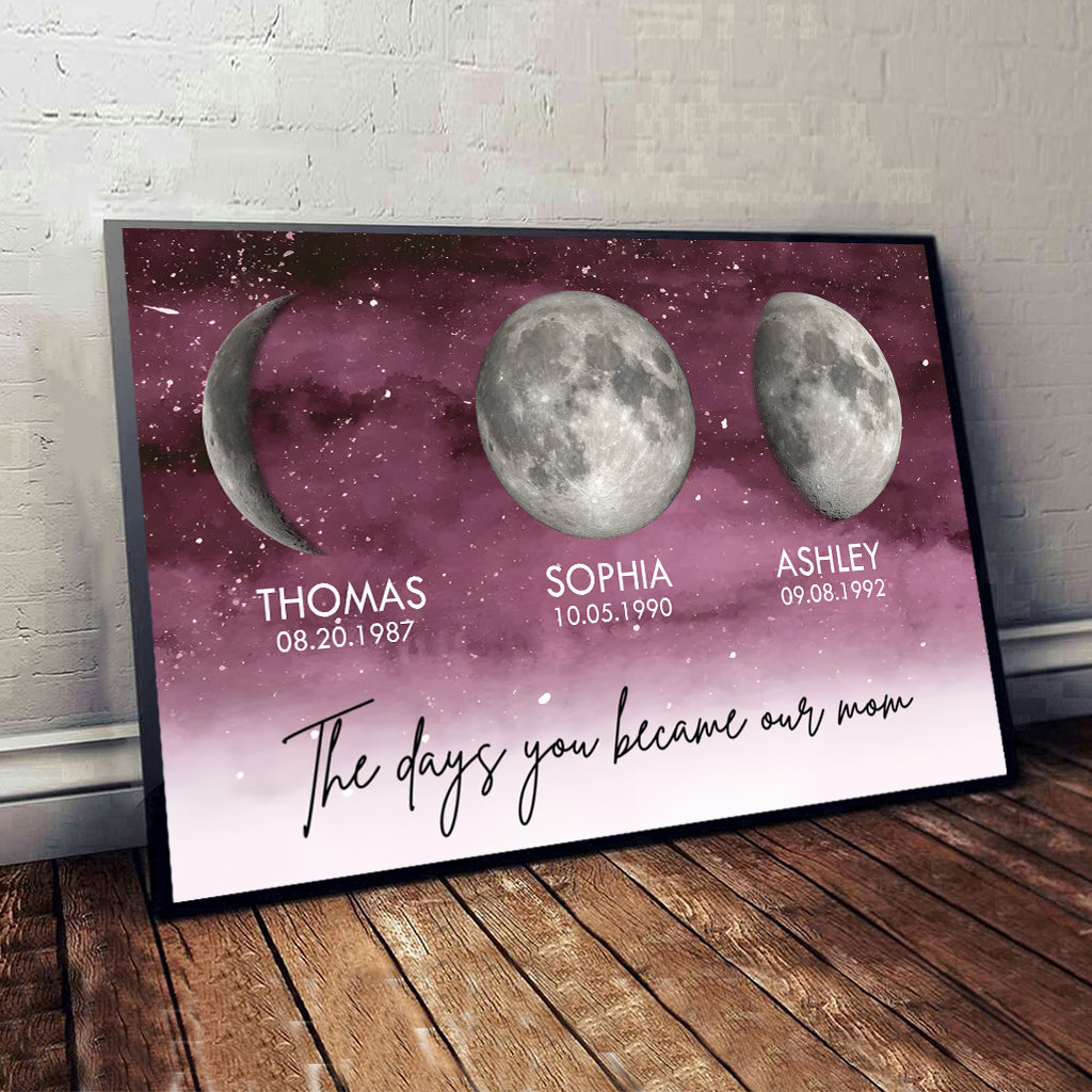 Die Tage, an denen du unsere Mama wurdest – Personalisierte Leinwand und Poster für Mütter