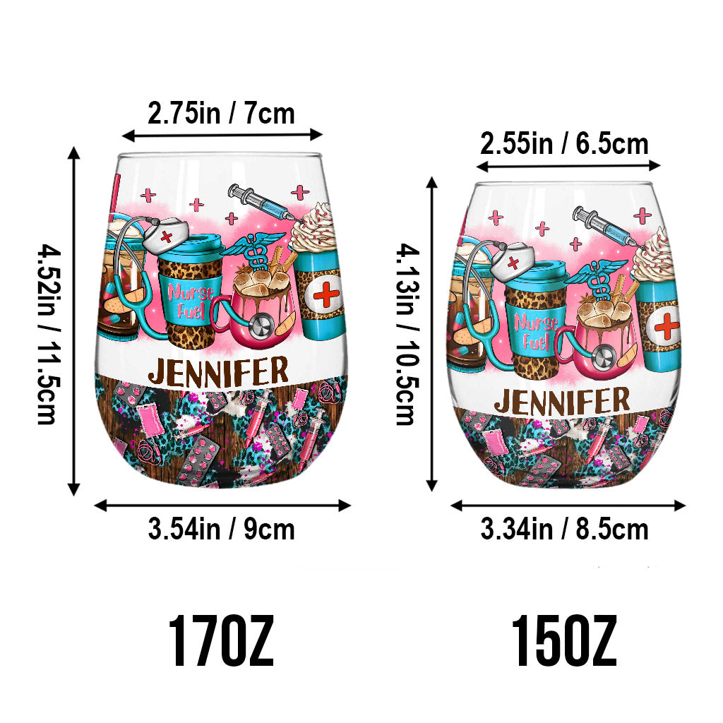 Krankenschwesterleben – Geschenkidee für Krankenschwestern, Mütter, Ehefrauen, Freundinnen – Personalisiertes Weinglas