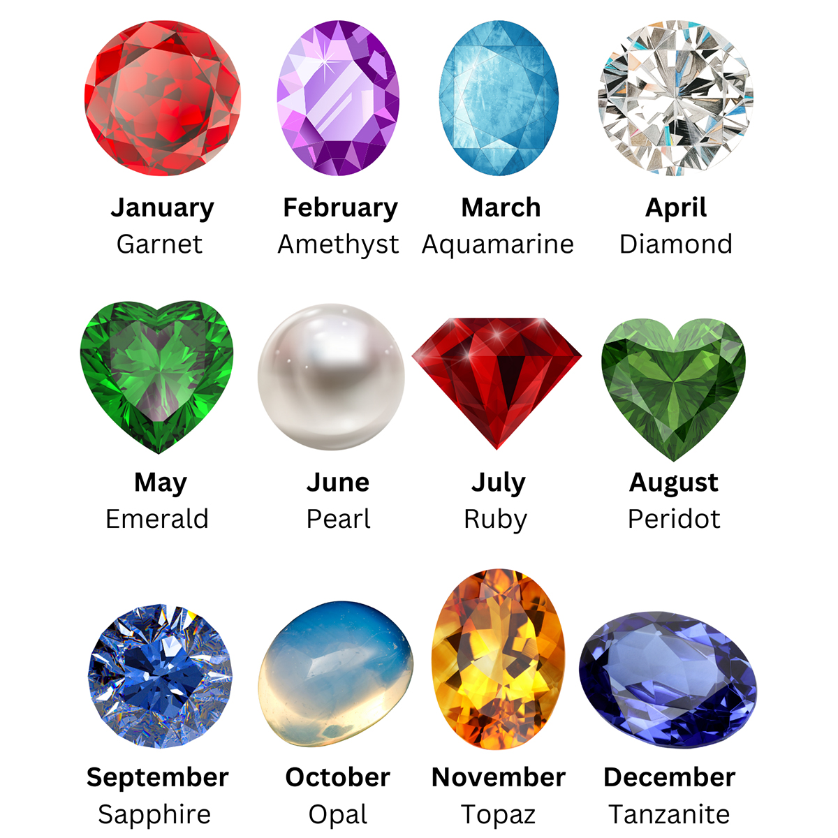 Custom Any Photo Birthstone Style - Personalized Birth Stone Keychain With Charms