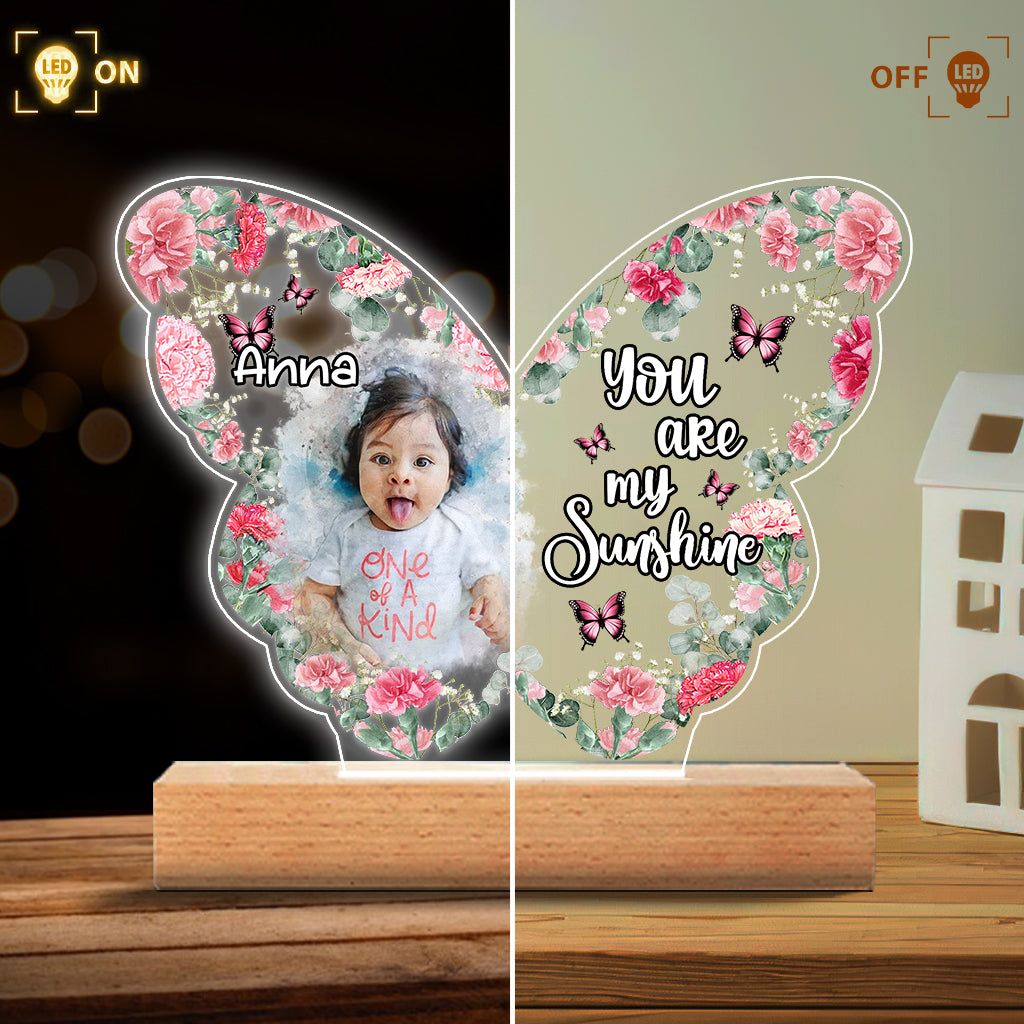 I Love You To The Moon And Back - Personalized Family Shaped Plaque Light Base