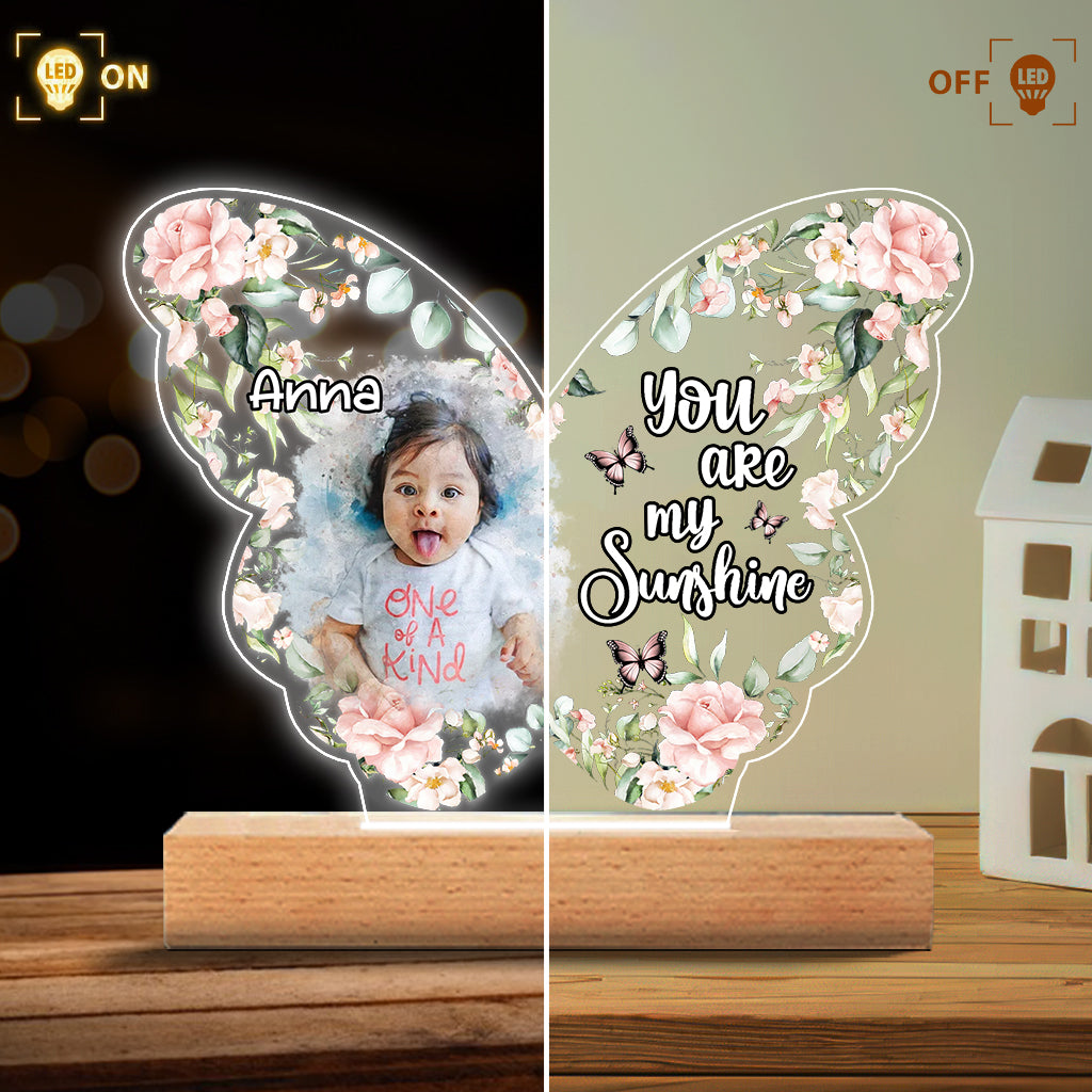 I Love You To The Moon And Back - Personalized Family Shaped Plaque Light Base