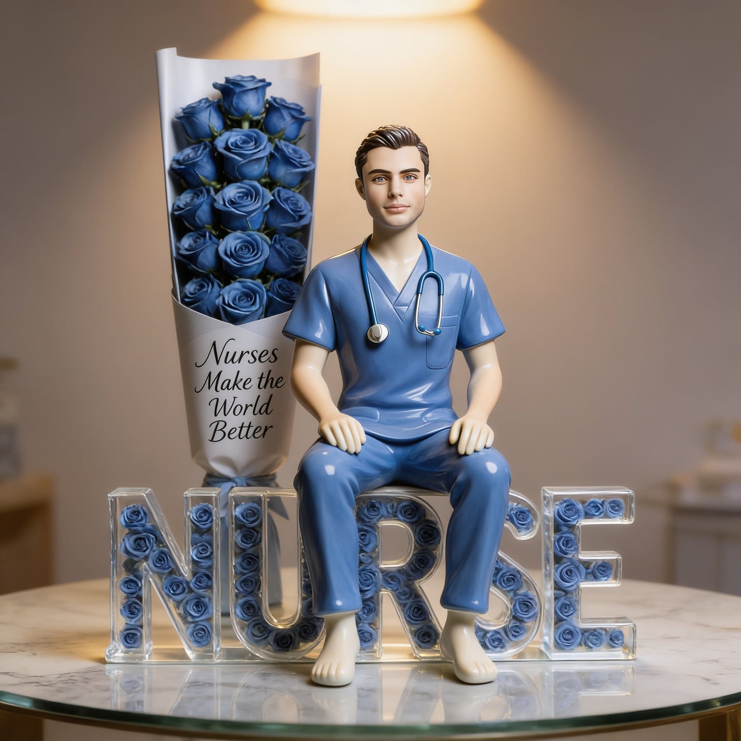 Personalisierte männliche Krankenschwester Acrylplakette - Individuelles NURSE Schreibtischdekor Geschenk für Gesundheitsbüros