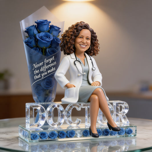 Personalized Old Latin Female Doctor Photo Acrylic Plaque Custom Medical Retirement Graduation Gift Latina Physician Desk Decor