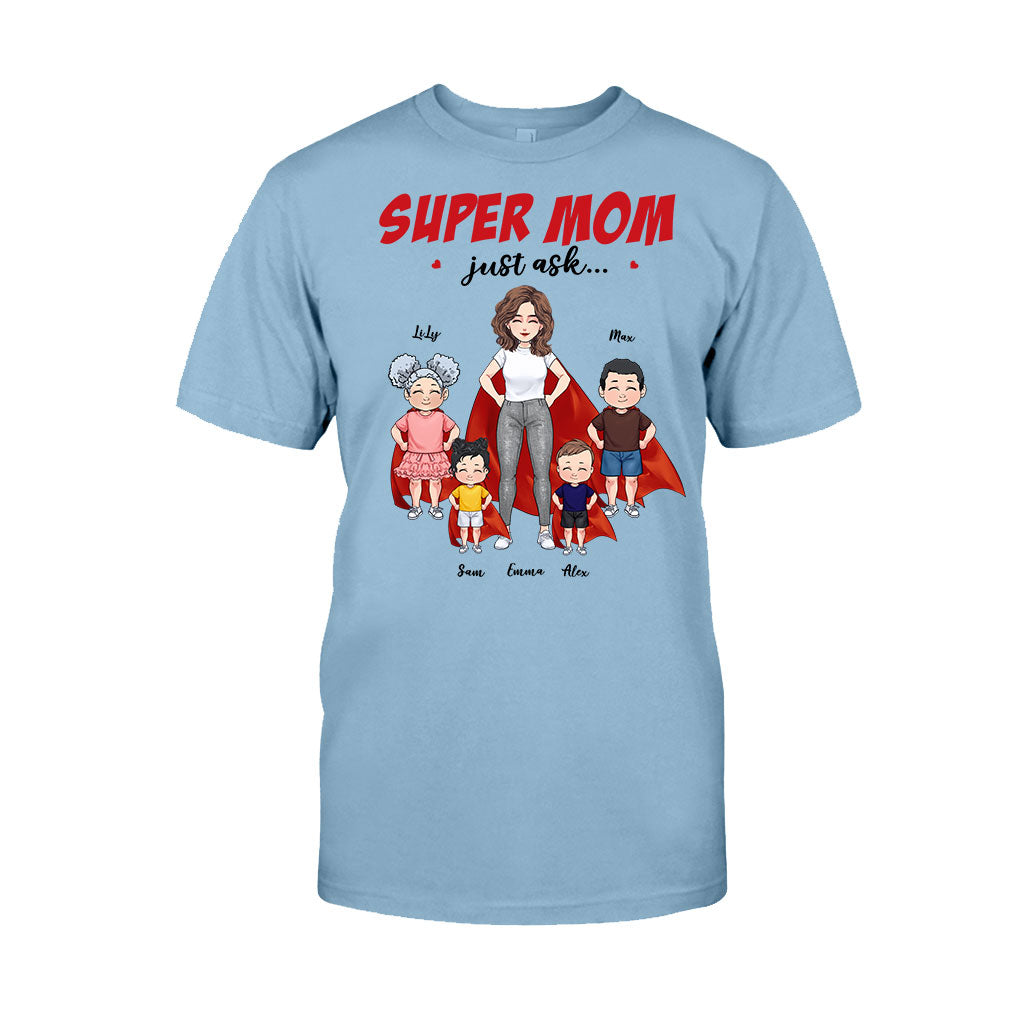 Supermama – Geschenk für Mama und Oma – Personalisiertes T-Shirt und Hoodie