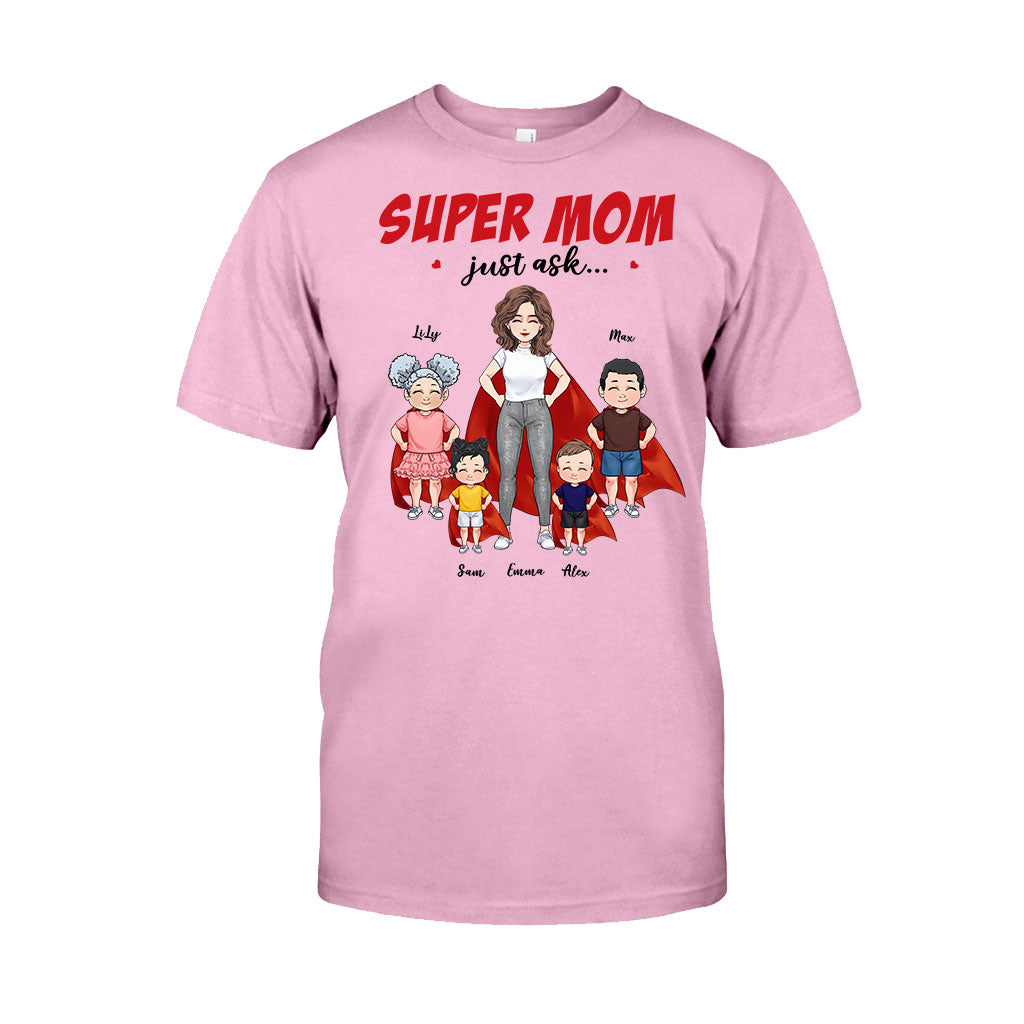 Supermama – Geschenk für Mama und Oma – Personalisiertes T-Shirt und Hoodie