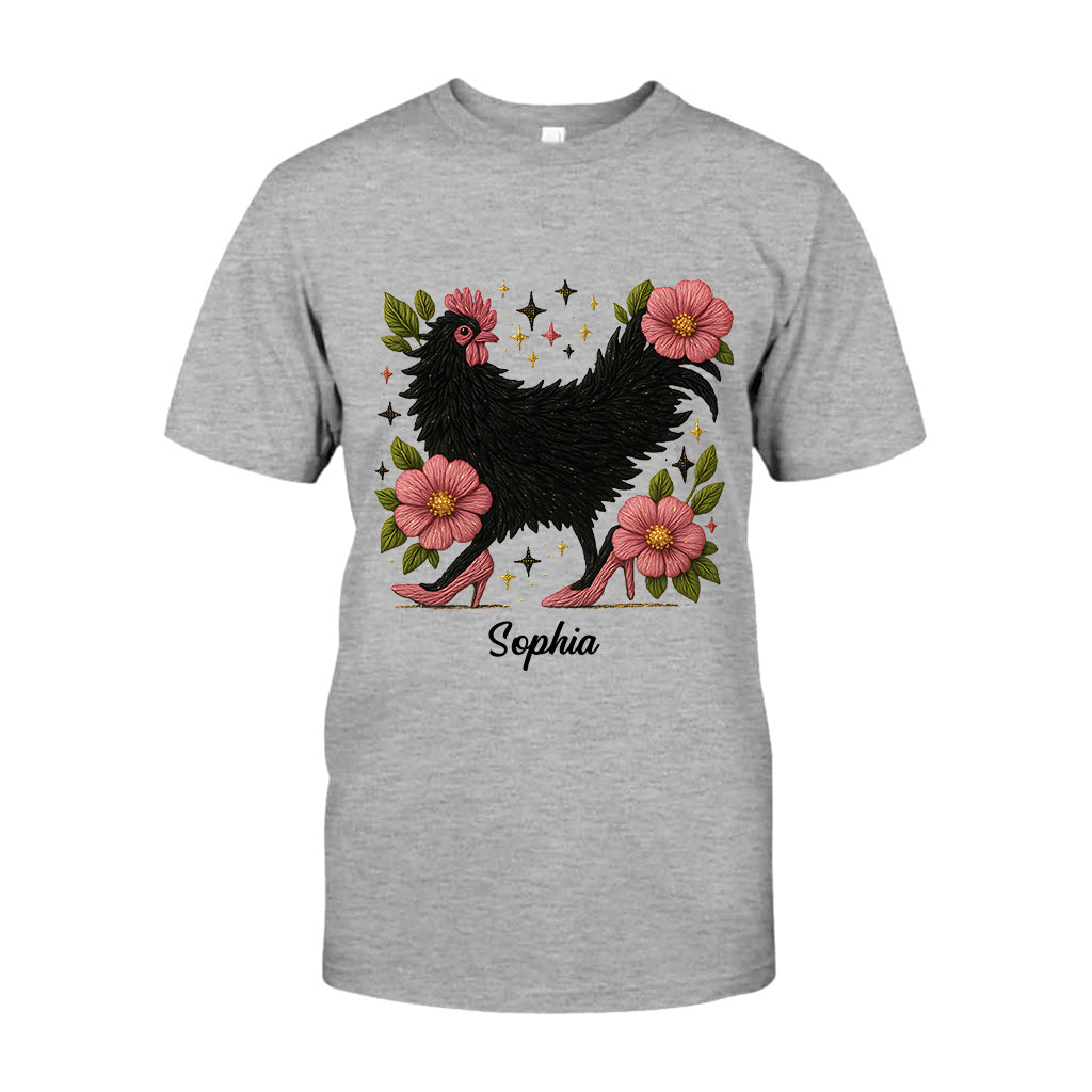 Florales Huhn – Personalisiertes Hühner-T-Shirt und Hoodie
