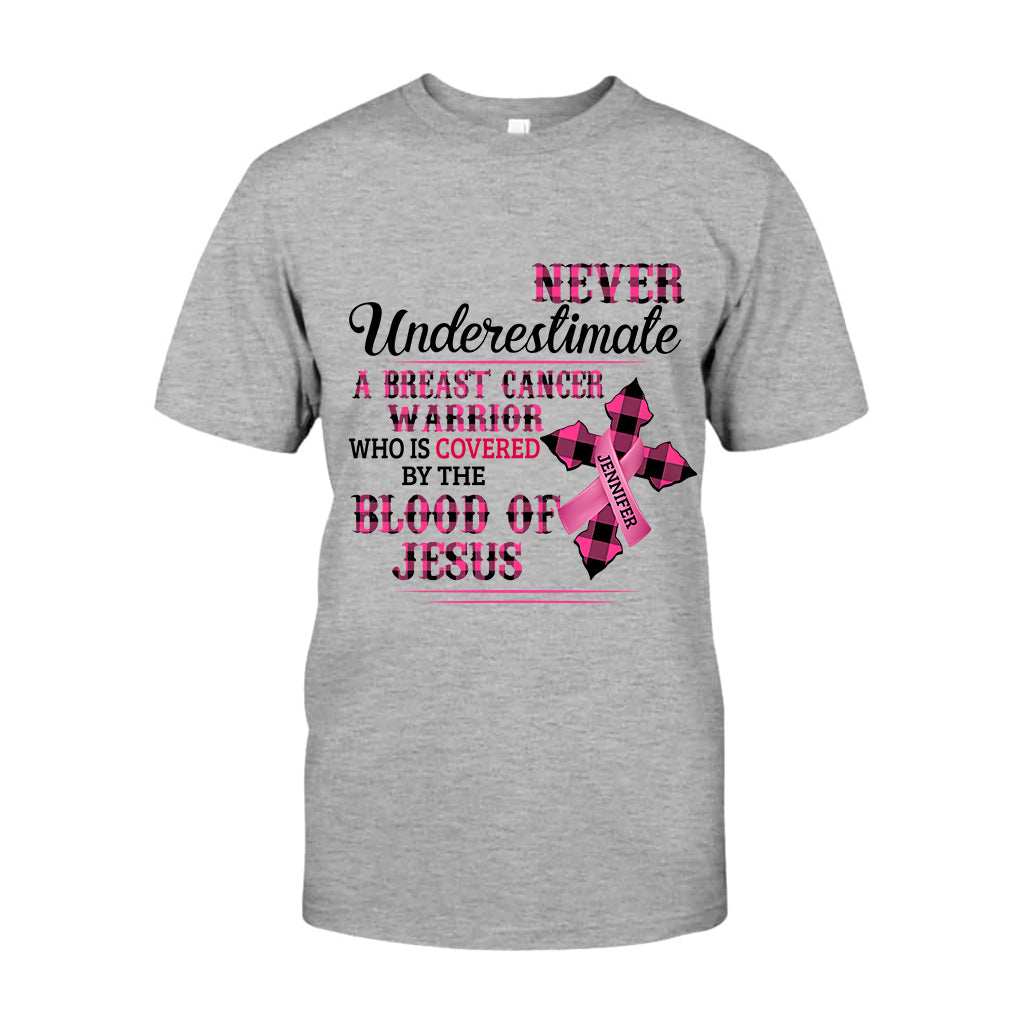 Christlicher Glaube Rosa Schleife – Personalisiertes T-Shirt und Hoodie zur Sensibilisierung für Brustkrebs