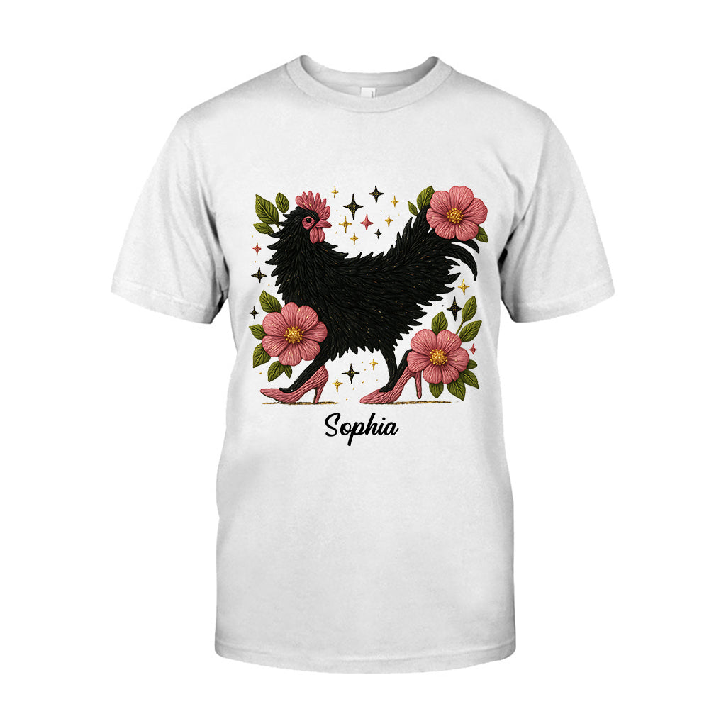 Florales Huhn – Personalisiertes Hühner-T-Shirt und Hoodie