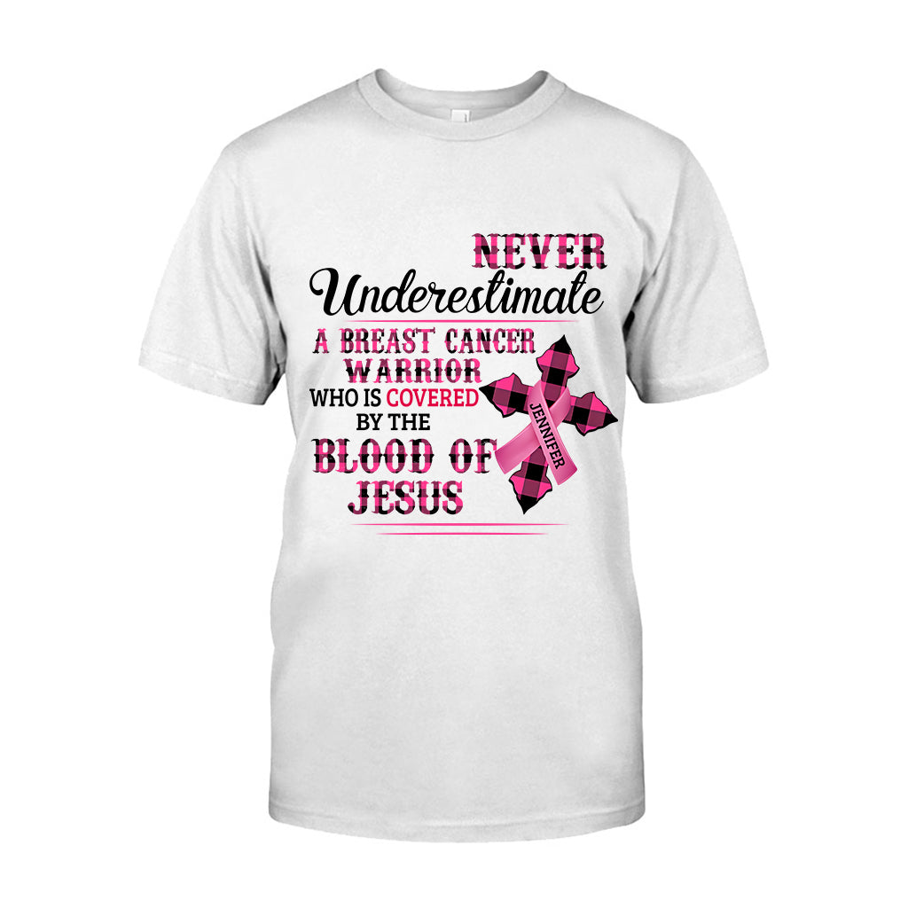Christlicher Glaube Rosa Schleife – Personalisiertes T-Shirt und Hoodie zur Sensibilisierung für Brustkrebs