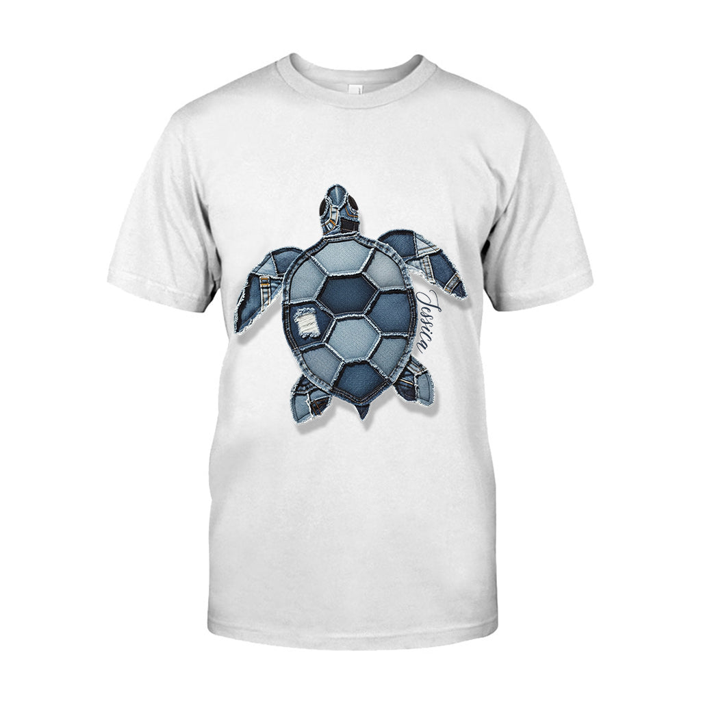 Blaue Schildkröte – Personalisiertes Schildkröten-T-Shirt und Hoodie