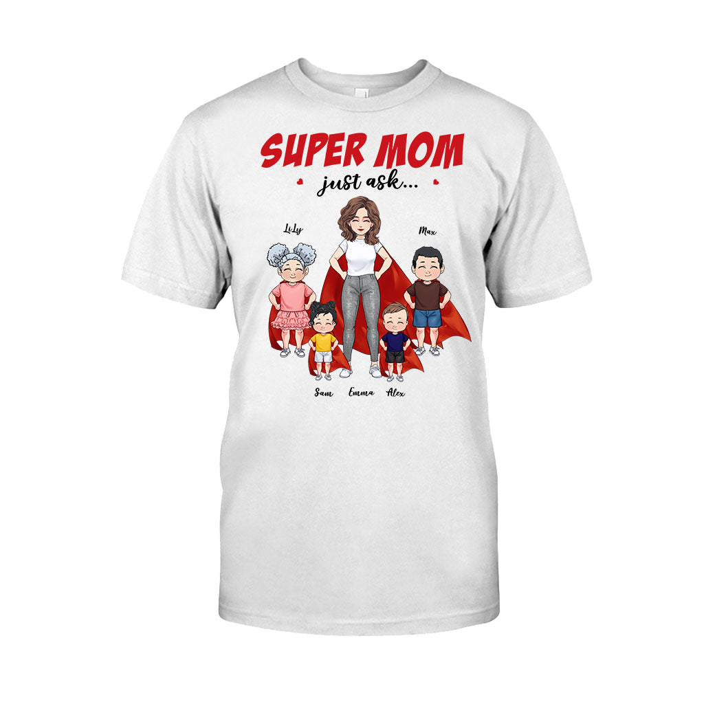 Supermama – Geschenk für Mama und Oma – Personalisiertes T-Shirt und Hoodie