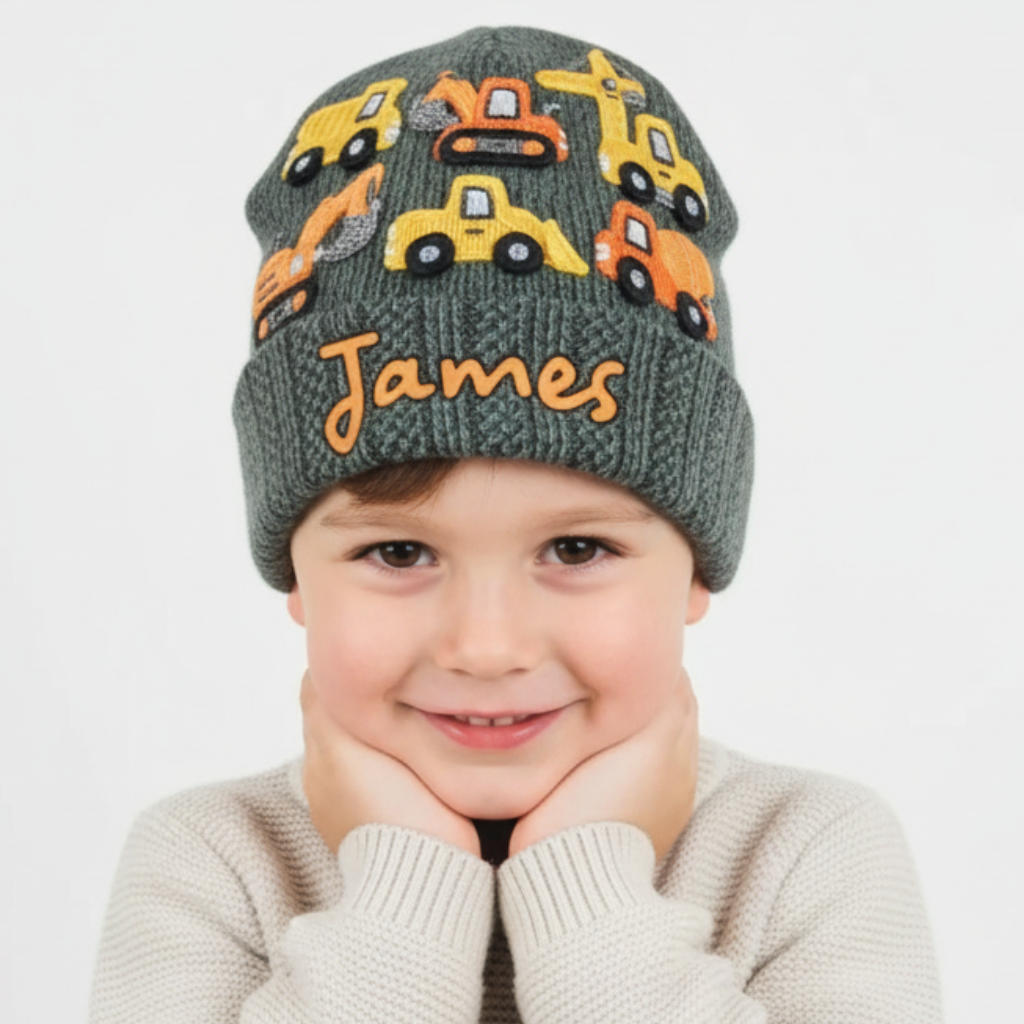 Construction Machines - Personalized Kid Beanie Hat