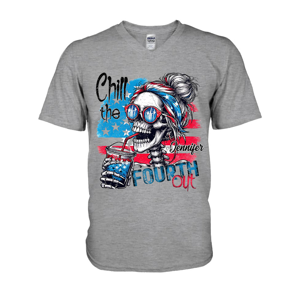 Entspannt euch am vierten Juli – personalisiertes Totenkopf-T-Shirt und Hoodie