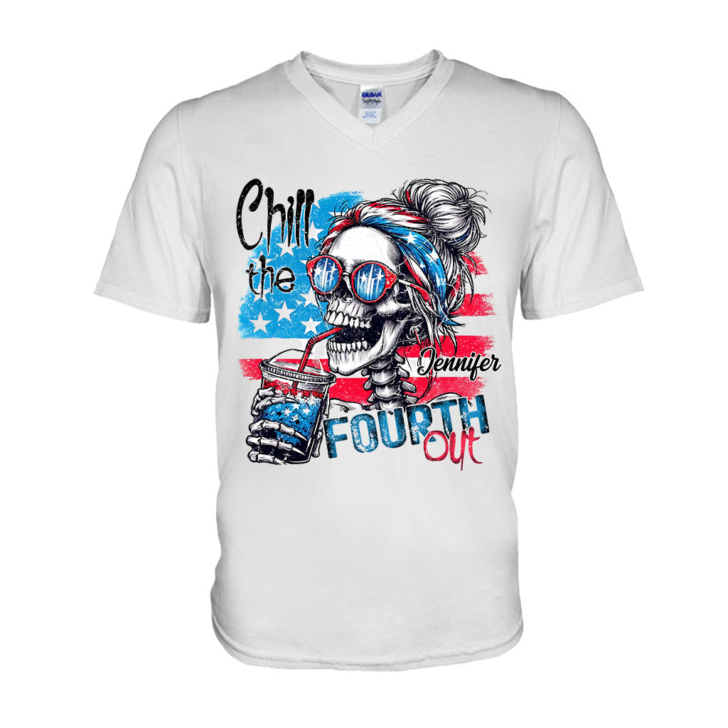 Entspannt euch am vierten Juli – personalisiertes Totenkopf-T-Shirt und Hoodie