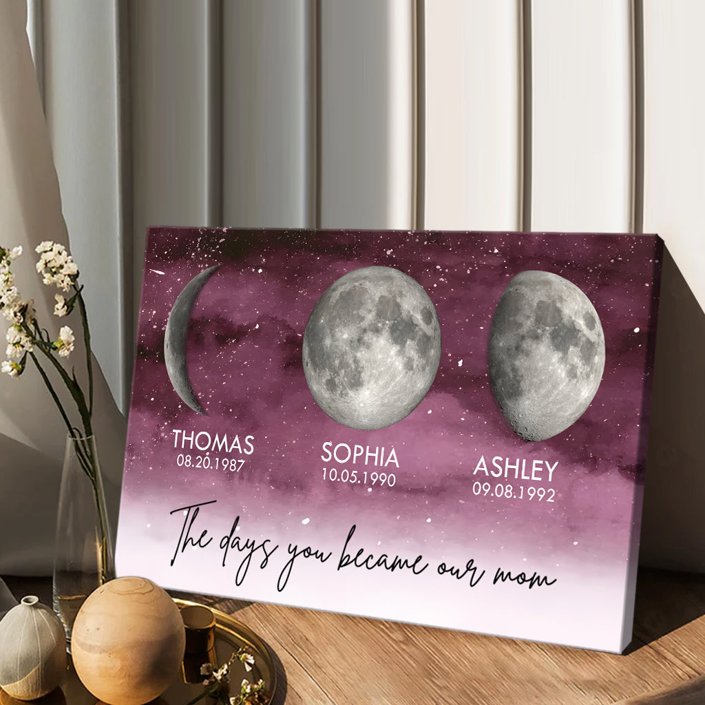 Die Tage, an denen du unsere Mama wurdest – Personalisierte Leinwand und Poster für Mütter