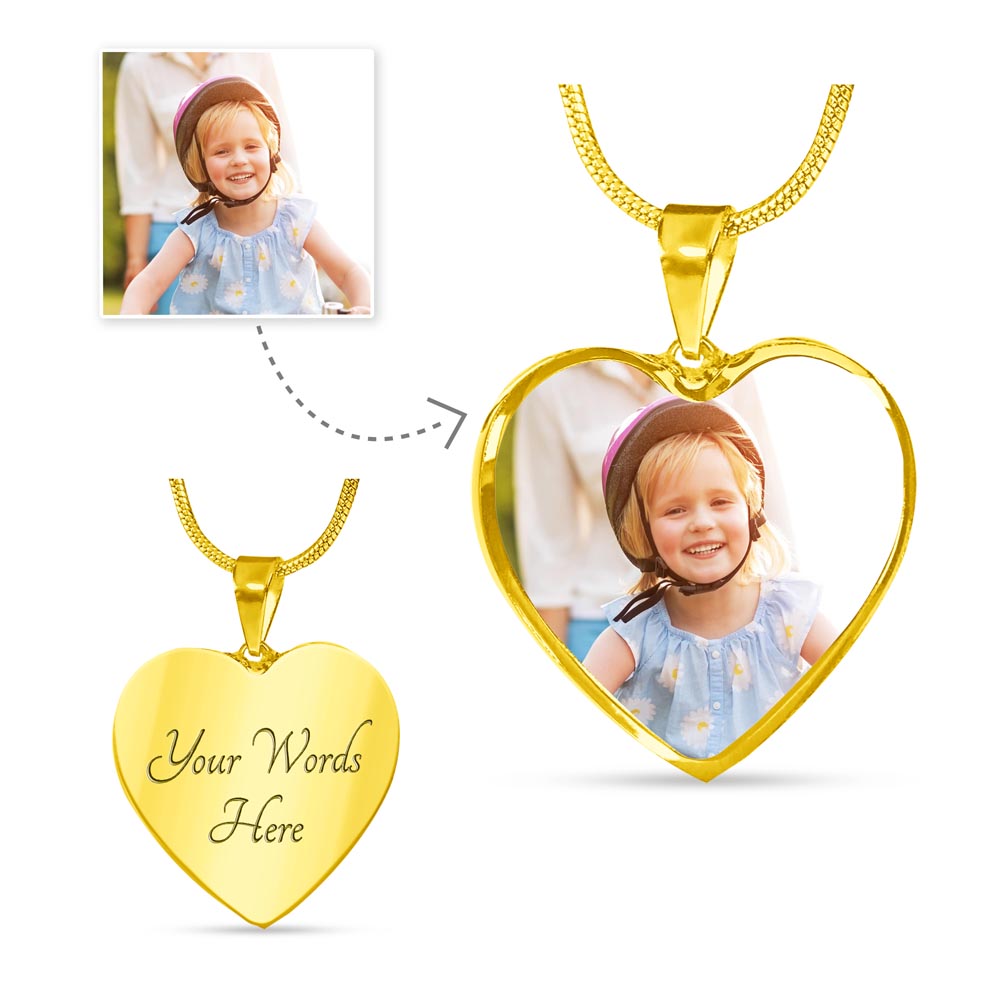Your Wings Were Ready But My Heart Was Not - Personalized Memorial Heart Pendant Necklace - dth5801