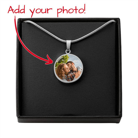 From Our First Kiss Personalized Round Pendant Necklace - skl2249