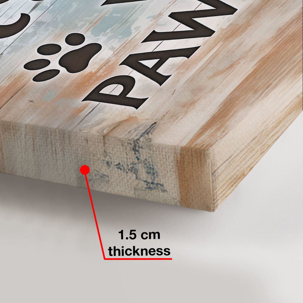 Zuhause mit Pfotenabdrücken – Haustier-Kreuzworträtsel-Kunst – Personalisierte Leinwand und Poster mit Hund