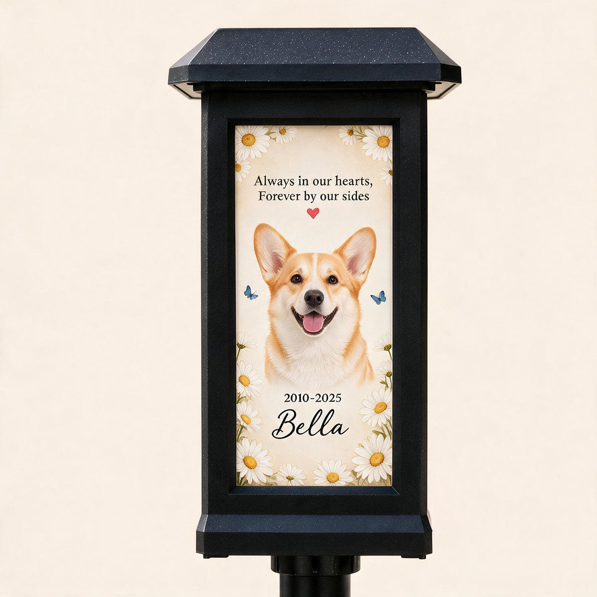 Custom Pet Memorial Solar Garden Light Stake - Personalized Dog Cat Photo Sympathy Gift for Loss of Beloved Pet
