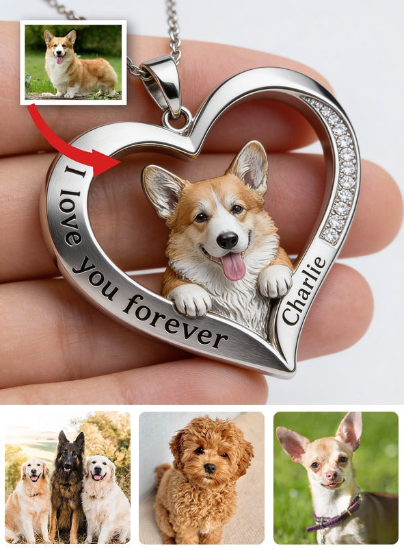Custom From Any Photo - Personalized Welsh Corgi Shaped Metal Pendant Necklace