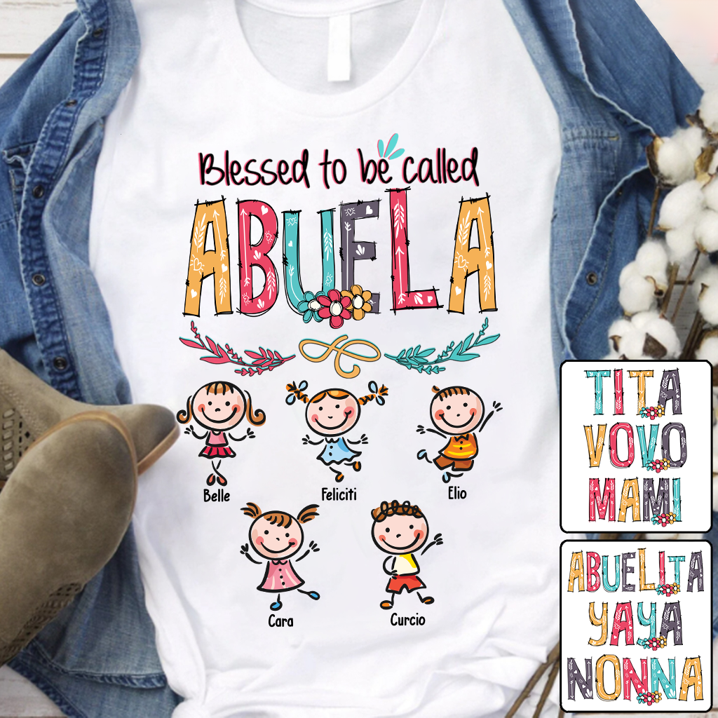 Dios Me Regaló Dos Títulos – Personalisiertes Oma-T-Shirt und Kapuzenpullover