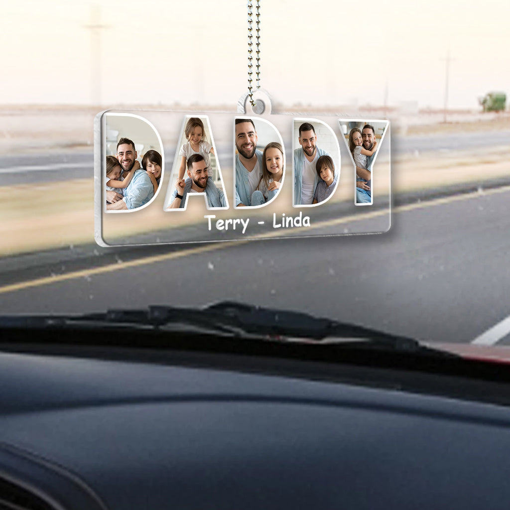 Mama/Papa/Mama/Vater.... - Personalisierter transparenter Autoanhänger für die Mutter