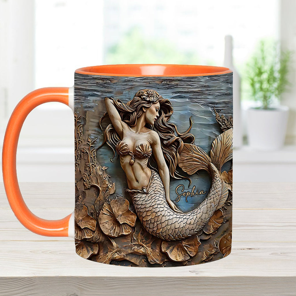 Beautiful Mermaid - Personalized Mermaid Accent Mug